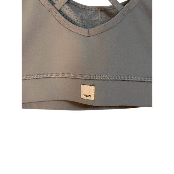 Vuori Gray Crossback Sports Bra For Women Size L Polyester/Spandex Blend - Picture 3 of 4